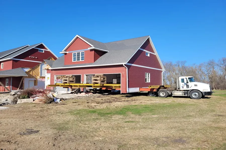 Our building mover at work in Raymond, MN